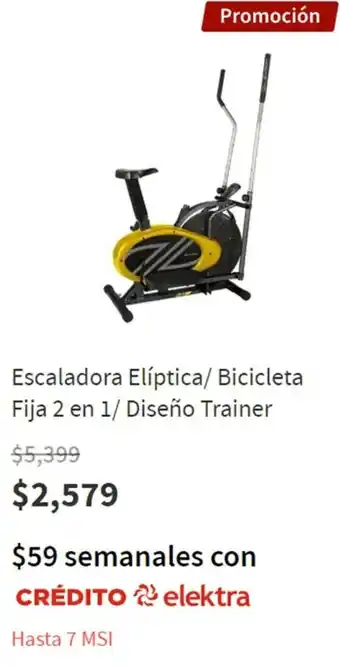 Elektra Escaladora Elíptica/Bicicleta Fija 2 en 1/ Diseño Trainer oferta