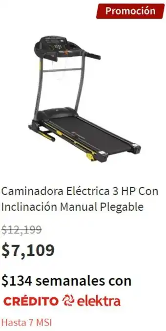 Elektra Caminadora Eléctrica 3 PH Con Inclinación Manual Plegable oferta