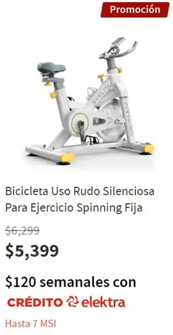 Elektra Bicicleta Uso Rudo Silenciosa para Ejercicio Spinning Fija oferta