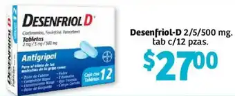 Desenfriol =-D 2/5/500mg tab c/12pzas