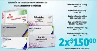 Soriana Mercado Nodrim Losartan 2x50mg tabl 30 oferta