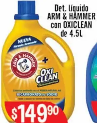 Det. Líquido Arm & Hammer con Oxiclean de 4,5L