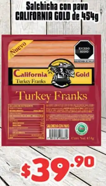 Salchicha con Pavo California Gold de 454g