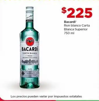 Bodega Aurrerá Ron blanco carta blanca superior bacardi 750ml oferta