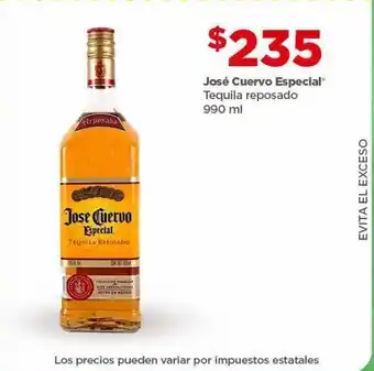 Bodega Aurrerá Tequila reposado jose cuervo especial botella 990 ml oferta