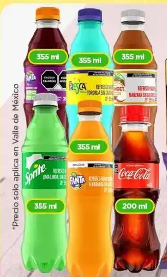 Bodega Aurrerá Refresco fanta, fresca, sprite 355ml o coca cola 200ml oferta