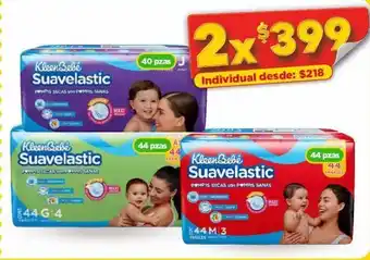 Bodega Aurrerá Pañales kleenbebé suavelastic 40 o 44 pzas x 2 oferta