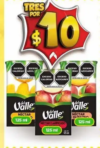 Bodega Aurrerá Néctar de durazno del valle 125ml oferta