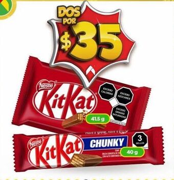 Bodega Aurrerá Chocolate kitkat 41,5g o kitkat chunky 40g oferta