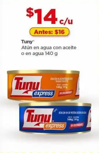 Bodega Aurrerá Atún tuny en agua o en aceite 140g oferta
