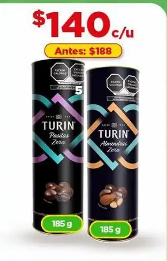 Turin pasitas zero o almendras zero 185g