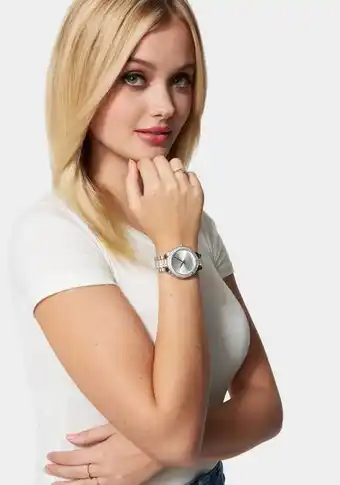 Bebe Silver crystal bezel logo watch oferta