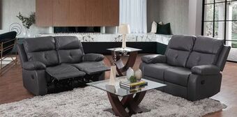 Muebles Dico Juego de dos sofá 2 plazas con reclinables volga gris oferta