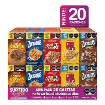 Sam's Club Cereal kellogg's surtido 20 pzas oferta
