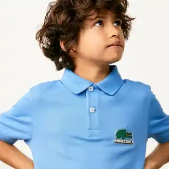 Polo de niño lacoste x minecraft en piqué de algodón orgánico