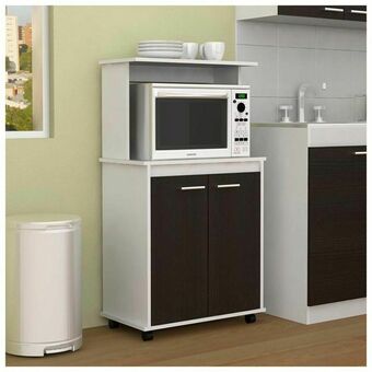 Mueble para Microondas Italia Wengué con Blanco