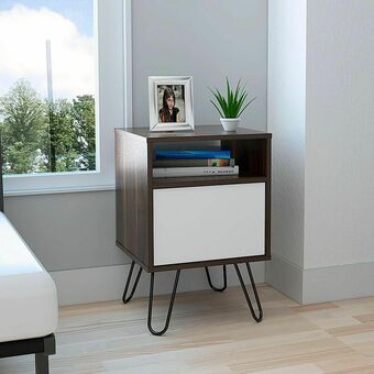 Mesa Auxiliar Vassel Habano con Blanco