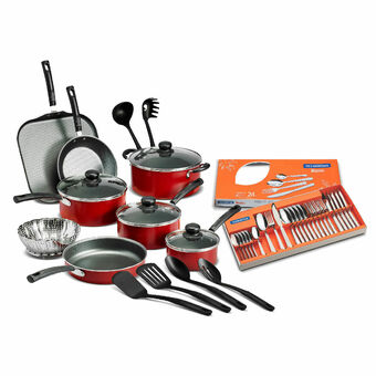 Elektra Bateria de Cocina Primaware Rojo + Juego Cubiertos Tramontina oferta
