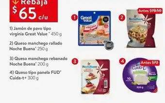 Walmart Jamón de pavo tipo virginia great value ® 450 g oferta