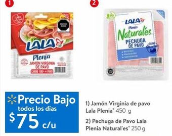 Walmart Jamón virginia de pavo lala plenia® 450 g oferta