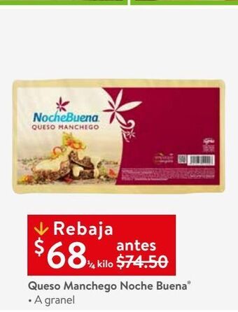 Walmart Queso manchego noche buena oferta