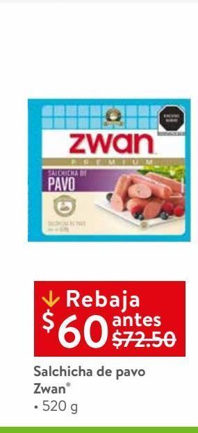 Walmart Salchicha de pavo zwan oferta