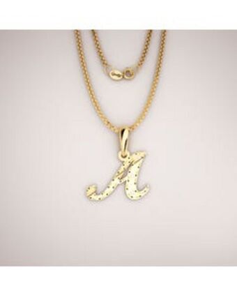 Joyerías Bizzarro Dije de inicial oro de 14k con zirconias y cadena oferta