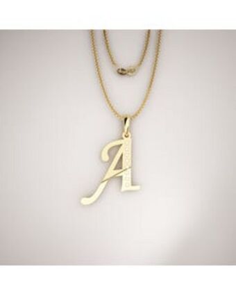 Joyerías Bizzarro Dije inicial letra cadena oro amarillo 14k con zirconias oferta