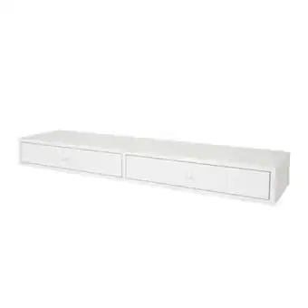 Repisa de doble cajón capelli de 13 x 120 x 29 cm blanco