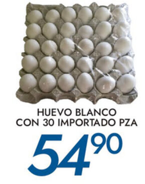 Alsuper Huevo Blanco Con 30 Importado Pza oferta