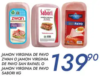 Alsuper Jamon Virginia De Pavo Zwan O Jamon Virginia De Pavo San Rafael o Jamon Virginia De Pavo Sabori kg oferta