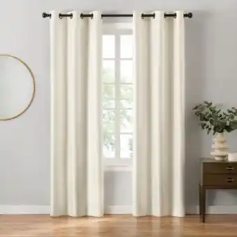 Bed Bath & Beyond Set de cortinas blackout de poliéster eclipse™ faux silk color marfil oferta