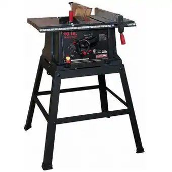 Sierra de mesa con soporte 13 amperes disco 10" craftsman