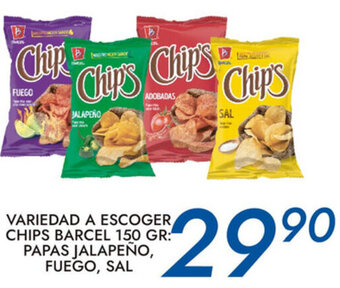 Alsuper Variedad A Escoger Chips Barcel 150 Gr: Papas Jalapeño, Fuego, Sal oferta