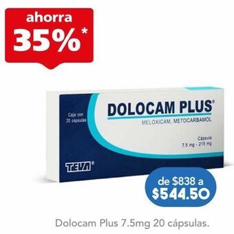 Farmacia San Pablo Dolocam plus cap 7.5mg caj c/20 oferta