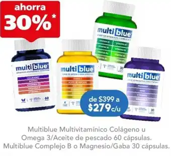 Farmacia San Pablo Multiblue Multivitamínico Colágeno u Omega 3/ Aceite de Pescado 60 Cápsulas/ Multiblue Complejo B o Magnesio/ Gaba 30Cápsula oferta