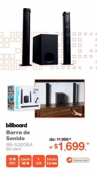 RadioShack Barra de sonido bluetooth 2 en 1 billboard bb s32064 / negro oferta