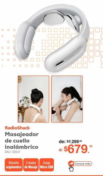 RadioShack Masajeador de cuello inalámbrico radioshack hc 01 / blanco oferta