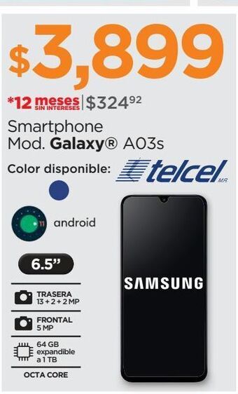 Chedraui Smartphone mod. galaxy a03s oferta