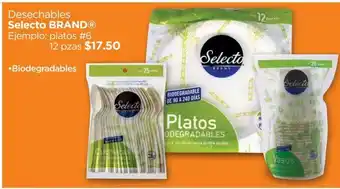 Desechables selecto brand platos #6 12 pzas
