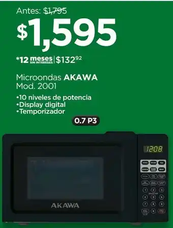 Microondas akawa mod. 2001 0,7 p3