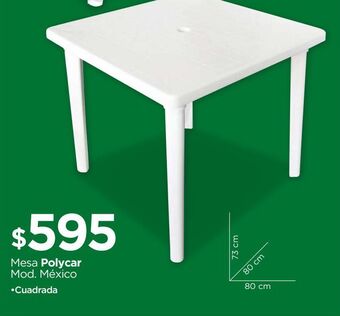 Chedraui Mesa polycar mod. méxico •cuadrada oferta