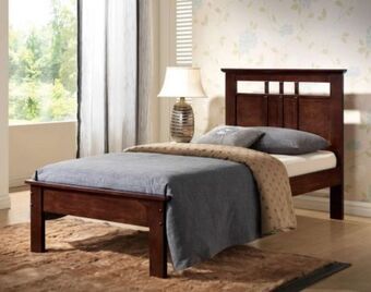 Muebles Dico Cama individual donato madera rojo oferta