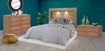 Muebles Dico Recámara king size / matrimonial azury parota 5 piezas oferta