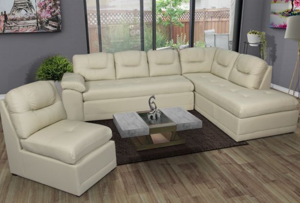 Muebles Troncoso Sala modular verona piel marfil oferta