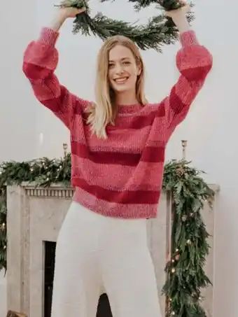 SHEIN Motf premium jersey & angora de rayas oferta