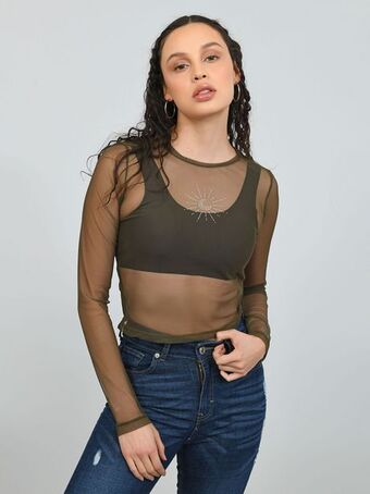 Cuidado con el Perro Playera mesh sol y luna oferta
