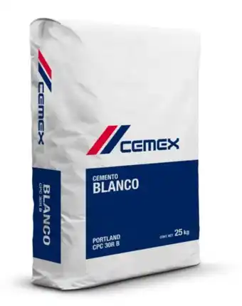 Cemex, cemento blanco cpc30rb 25 kg, saco