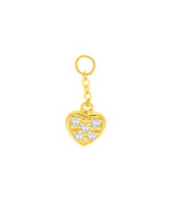 Joyerías Bizzarro Charm colgante en forma de corazón de oro con zirconias oferta