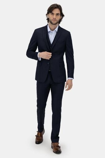 Traje trío roberts azul marino slim fit